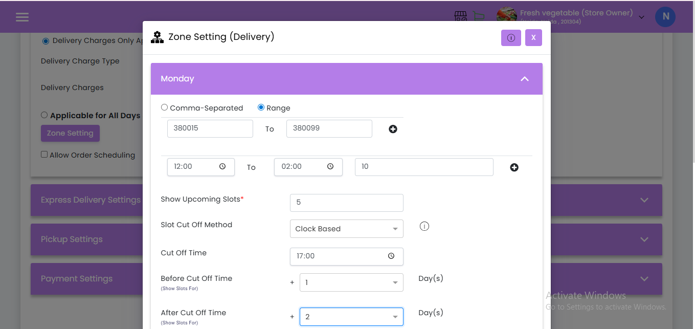 Store Settings